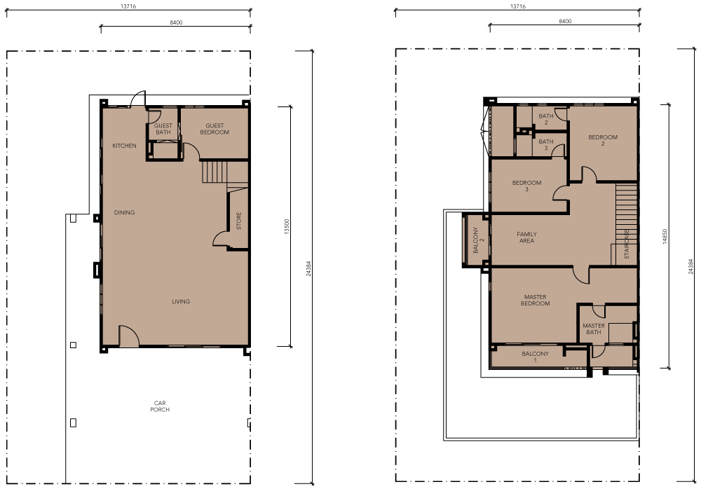 2-Storey Semi D Floor Plan